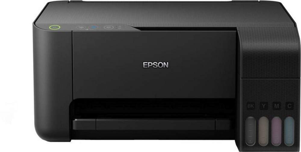 Printer Type - Ink Tank; Functionality - All-in-One (Print, Scan, Copy) , Scanner type - Flatbed; Printer Output - Colour Connectivity - USB Pages per minute - 33 pages (Black & White), 15 pages (Colour) ; Cost per page - 7 paise (Black & White), 18 paise (Colour) - As per ISO standards Ideal usage - Home and Small office, Regular / Heavy usage (more than 300 pages per month) Page size supported - A4, A5, A6, B5, C6, DL ; Duplex Print - Manual ; Print resolution - 5760 x 1440 Compatible Ink Bottle - T003 (Black), T003 (Cyan), T003 (Magenta), T003 (Yellow) ; Page Yield - 4500 pages (Black & White), 7500 pages (Colour) ; Comes with 4 original Epson Ink Bottle (one of each colour - Bk, C, M, Y) inside the box Warranty - 1 year or 30,000 pages whichever is earlier on-site warranty from the date of purchase