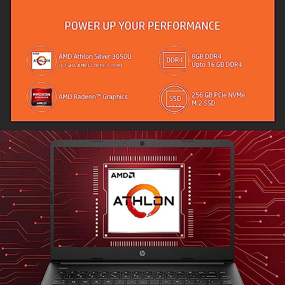 HP 14s AMD Athlon Silver Laptop