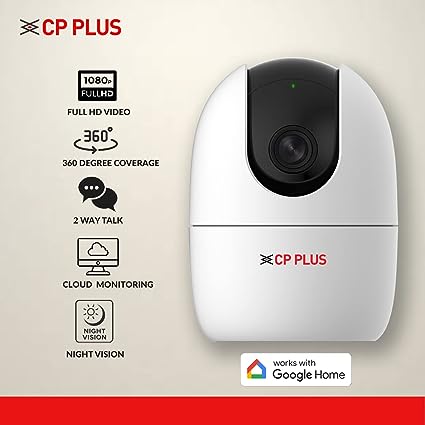 CP PLUS Wi-Fi 1080p Full HD PT Camera, White